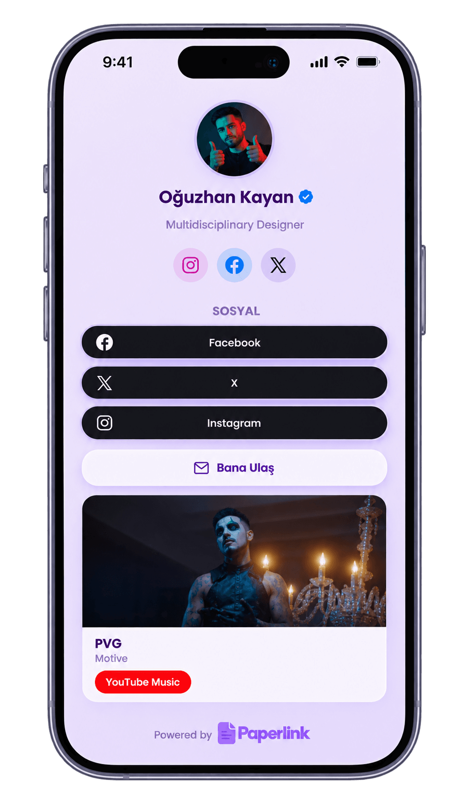 Paperlink profile page preview